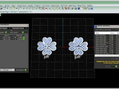flower earrings 184 3D print model