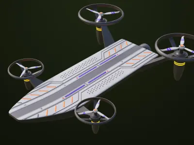 Sci Fi Hoverboard 10 All PBR Unity UE Textures Included Low-poly 3D model