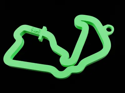 Track Formula 1 keychains Silverstone Print3d - Blender 3d Free 3D print model