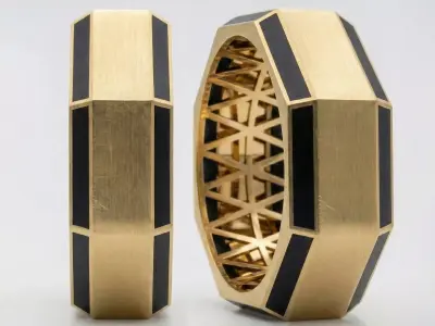 Faceted Ring Collection 7 Designs for Jewelry Casting 4 size  3D Model Pack