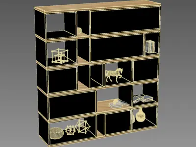Awesome Contemporary Bookshelves 3D model