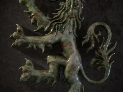 lion heraldic 3D print model