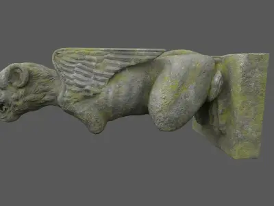 Gargoyle06 Low-poly 3D model