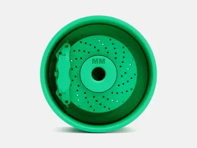 15x7 Kidney Bean Wheel and Brake 3D print model