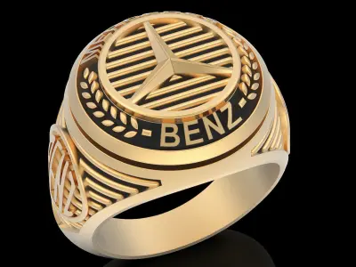 Benz ring silver gold printable jewelry 3D model 3D print model purchase
