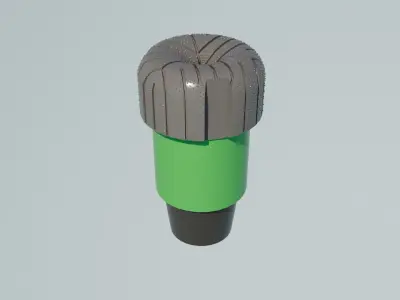 Drilling core Bit Low-poly 3D model
