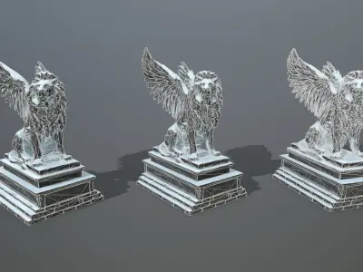 lion statue  Low-poly 3D model