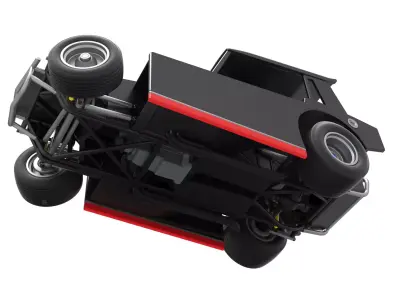 Vintage Dirt Modified stock car V6 while turning Scale 1 to 25 3D print model