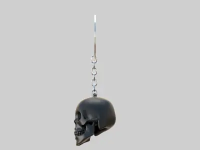skull keychain black 3D model