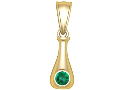  Yellow Gold Emerald Pendant 3D Printable Model 3D print model