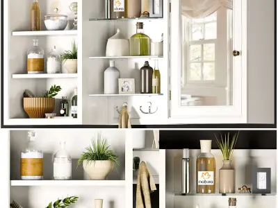 BATHROOM SET cabinet storage ideas 3D model