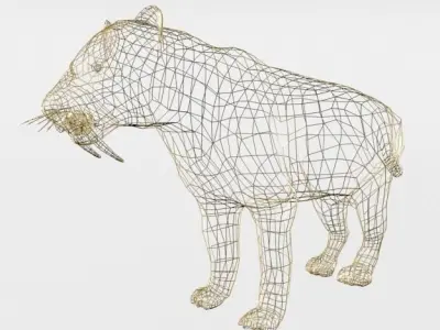Saber-toothed Tiger Low-poly 3D model
