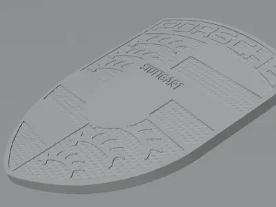 Porsche emblem Low-poly 3D model