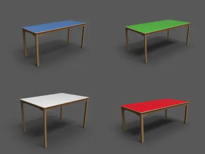 Laminate Kids Table Low-poly 3D model