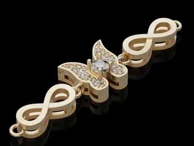 Infinity butterfly links silver  gold jewelry 3D printable model 3D print model