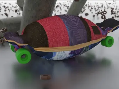 Skate Longboard Photorealisic  3D model
