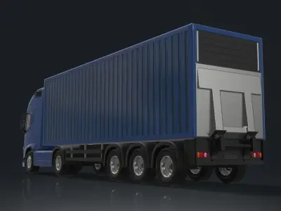 Big trucks Low-poly 3D model