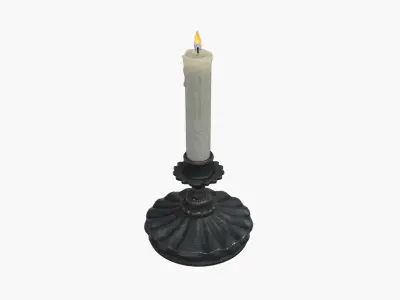 Antique Victorian Candle Low-poly 3D model