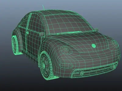beetel car created in 2017 maya 3D model