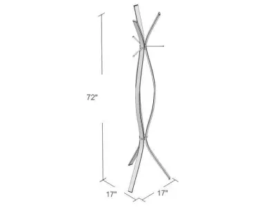 Carruth Steel Freestanding Coat Rack Free 3D model