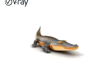 Dewy Crocodile Reptile Model Pack Low-poly 3D model