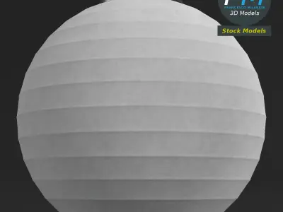 Japanese paper lantern 3 3D model