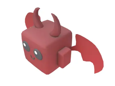 Devil Type Game Asset Pet Character v1 001 Low-poly 3D model