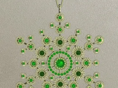 Earrings boutique gorgeous Snowflakes 3D print model
