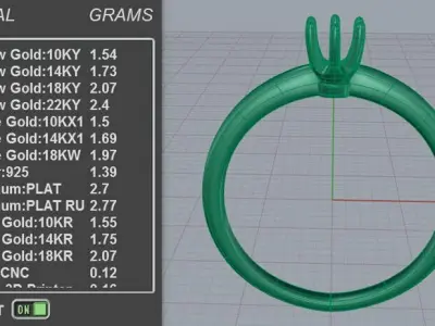 Solitaire engagement ring 3D print model 16