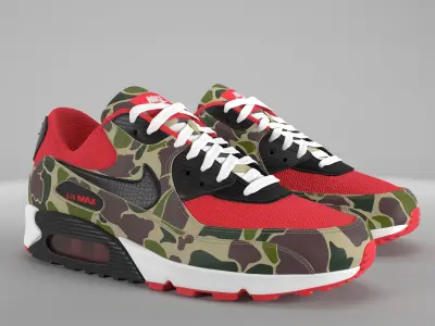 Air Max 90 Reverse Duck Camo PBR Low-poly 3D model