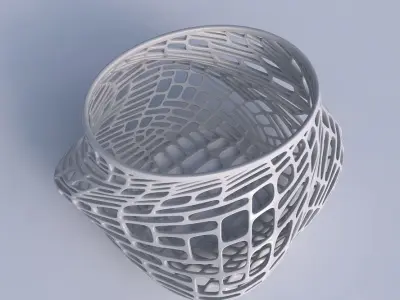 Bowl twisted elipse with lattice tiles 3D print model