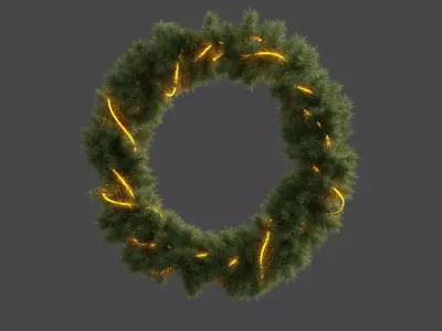 Christmas Wreaths Low-poly 3D model