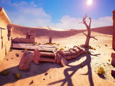 Ancient Egyptian Pillar Low-poly 3D model