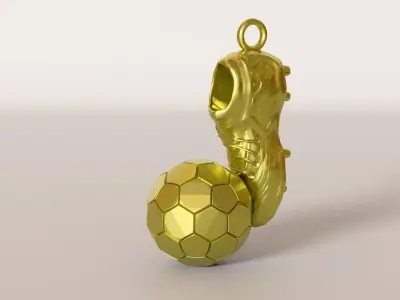 Football Boot and Ball Pendant Necklace  3D Print Model 3D print model