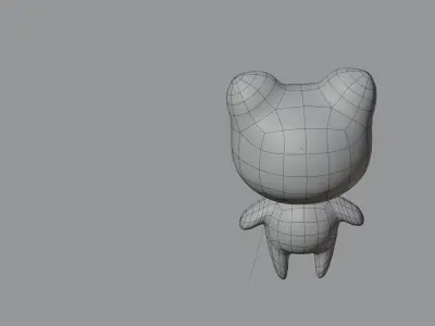 Crystal baby bear figure with spin animation 3D model