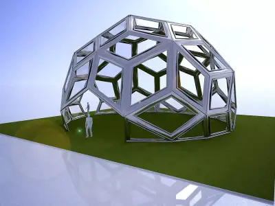 Diamond Pattern geodesic dome like structure 3D model