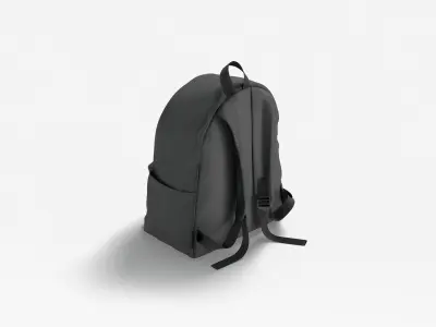Black Backpack - travel school rucksack Low-poly 3D model