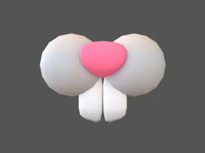 Rabbit Nose v1 002 Low-poly 3D model