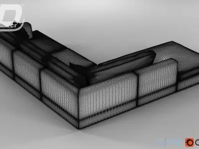 Ascot Corner Sofa 3D model