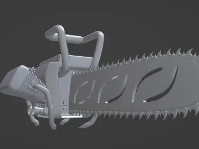 High Poly biker chainsaw  3D model