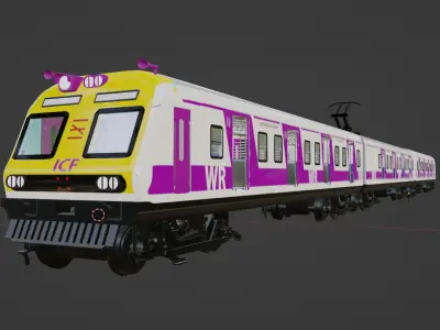 New Mumbai Local Train Low-poly 3D model