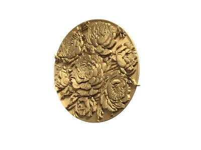 Classic circular carved decor ornament 12 3D print model