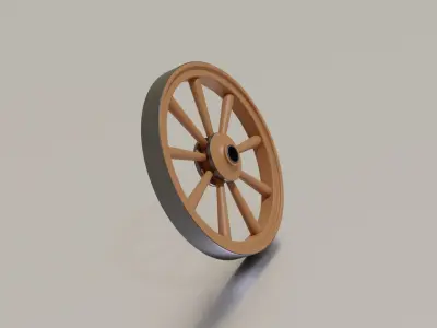 Old wooden wheel 3D model