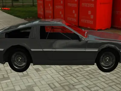 Delorean DMC-12 Low-poly 3D model