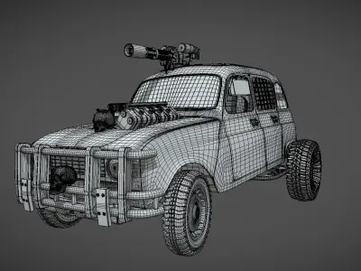 Renault 4L - Mad Max Fury Road Version 3D model