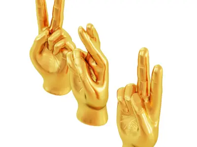 Sculpture Hands Sign 3 3D model