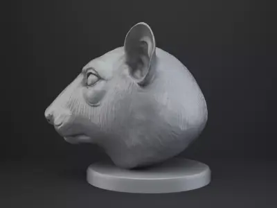 Rat Bust - Animal Figurine 3D print model