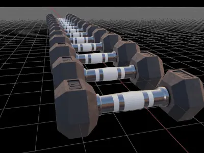 Dumbbell Set Low-poly 3D model