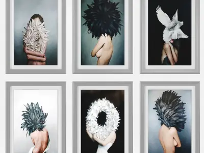 Art Frams 9- Girl With Feather By 6 Frams 3D model