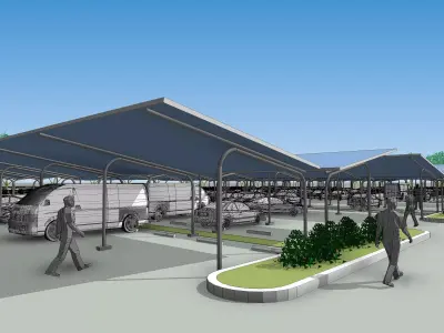 Solar carport 3D model